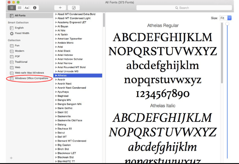 mac fonts for word